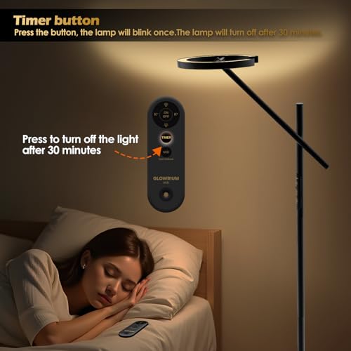 12000 LUX Light Therapy Lamp, UV-Free LED Floor SunLight Lamp, Happy Lamp | 1440lm 24W Full Spectrum Sun Lamp, Touch & Remote Control, 4 Color Temps 7 Brightness, Standing Task Lamp Reading Floor Lamp - style: Standard (H1B)