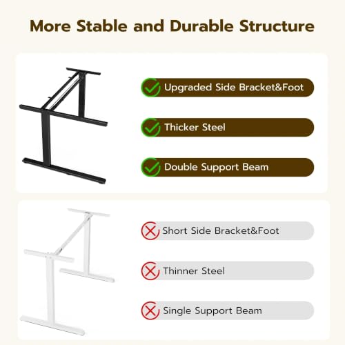 Acrolix L Shaped Electric Standing Desk, 43x31.5 Inch Reversible, Rustic Brown - color: Rustic Brown, size: 43