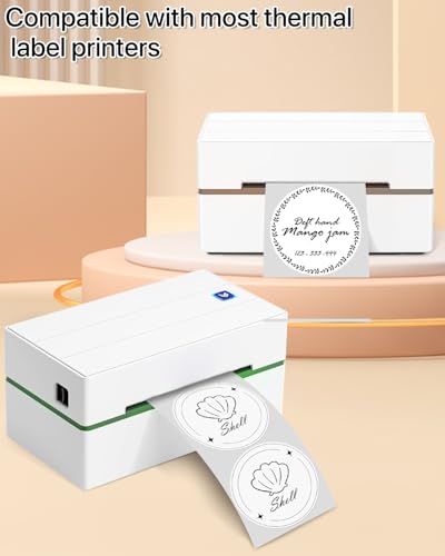 iEager 3 Inch White Circle Thermal Labels, Durable Round Thermal Label - color: White, size: 3 INCH