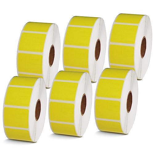 BETCKEY - 1.25" x 1" (32 mm x 25 mm) Thermal Labels, [6 Roll/Yellow] - color: Yellow, size: 1.25 in x 1 in