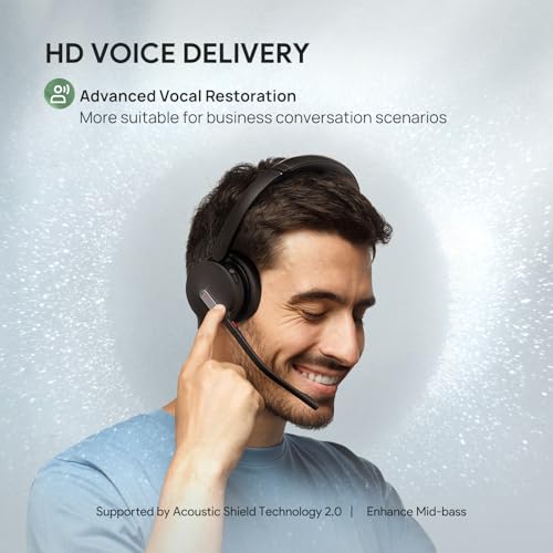Yealink BH70 Teams Bluetooth Headset with Mic for Work, 35h Talk Battery - color: Black (Teams), style: Dual (USB-C to A)