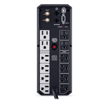 CyberPower CP1350AVRLCD3 Intelligent LCD UPS Battery Backup | 1350VA/815W, 12 Outlets, 2 USB Ports, AVR, Mini Tower, UL Certified - size: 1350VA
