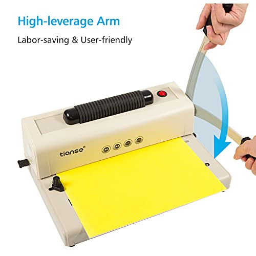 TIANSE Binding Machine - Electric Coil Inserter for Professional Binding, 12-Sheet Punch, for Letter/A4/A5 & Plastic/Metal Coils, with 100 Coil Spines & Pliers for Home, Office, School, DIY