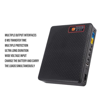 Mini UPS 20800mAh Battery Backup, 18W DC Power
