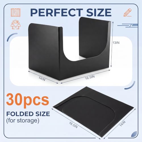 Silipull 30 Pack Black Desk Dividers for Students U Shape Front Open Design