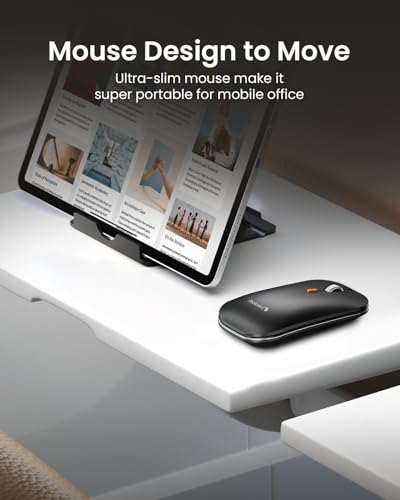 ProtoArc XKM01 Full-Size Foldable Keyboard Mouse Combo for Travel - Black - color: Black