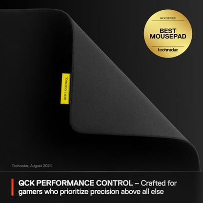 SteelSeries QcK XL Performance Control Gaming Mousepad — Extra Density for a Smooth Glide — Low-Profile Edge Stitching — Non-Slip Neoprene Rubber Base — 15.75 x 34.43 inch — FPS, MOBAs, RTS, MMO - size: XL, style: Control
