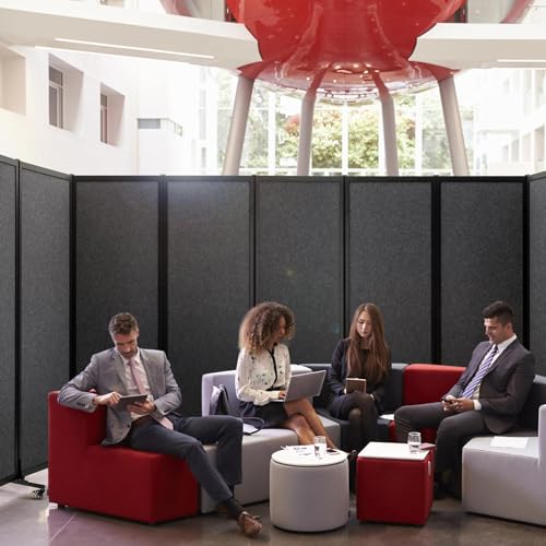 Room Partition 2.0 Upgrade Version,10'6"L* 6'7"H,5 Panel,Dark Grey - color: Dark Grey, size: 5