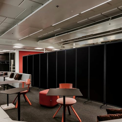 Room Partition 2.0 Upgrade Version,12'2"L* 6'7"H,6 Panel,Black - color: Black, size: 6