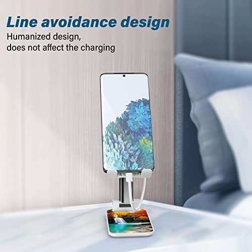 Maple Tree Foldable Phone Stand for Desk, Adjustable Angle View Holder for iPhone, Samsung & Other Smartphones - color: Maple Tree