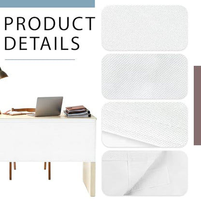 48" Under Desk Privacy Panel White Self-Adhesive Modesty Panel 600D Heavy Duty Desk Skirt Privacy Divider for Office Home or Standing Workstation Concealer Shield - size: White - 48"W