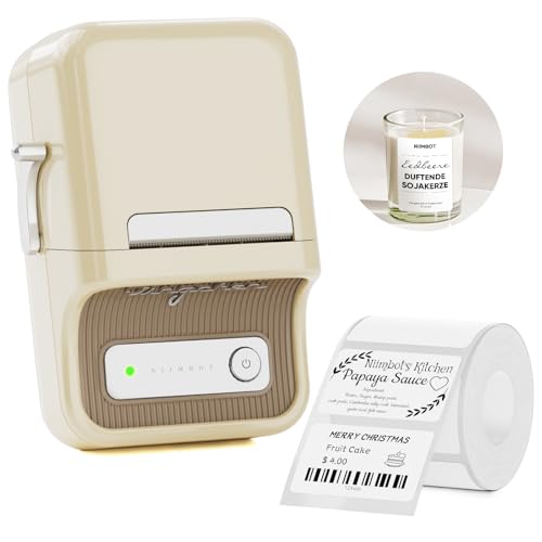 NIIMBOT B21 Label Maker, Thermal Label Printer, Portable Inkless Label Makers for Home/Office/Business, with 1 Pack 50x30mm White Label, Compatible with iOS & Android, (White) | Thermal Label Printer with 1 Pack 50x30mm White Label for Home/Office/Busines