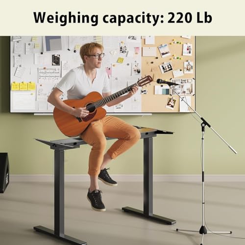 Dual Motor Standing Desk Frame for 40-63 in Tops, 264 lb, Black | Frame Only, Fits 40-63 x 24-28 in Tops, 28.3-46.5 in Height, 2+3 Controls, ≤45 dB, 264 lb Capacity - color: Black
