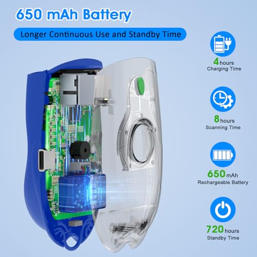 Symcode Bluetooth 2D Barcode Scanner Mini Portable QR Code Scanner 3-in-1 Bluetooth & 2.4G Wireless & USB Wired Barcode Scanner with Android,iOS,Computers,Windows - color: 2D QR Blue