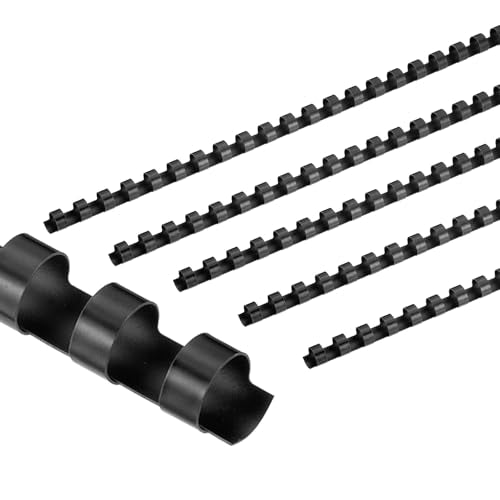 PATIKIL 10mm (3/8") Plastic Binding Combs, 50 Pcs 21 Rings Comb Binding Spines 60 Sheet Capacity Letter Size for Binding Paper Sheets, Black - color: Black, size: 10mm