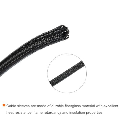 MECCANIXITY Cord Sleeve Cable Organizer 24.6 Ft - 1/8 Inch Wire Cover Protector for USB Cable TV Video Under Desk Wire Management - size: 1/8 Inch x 25 Ft