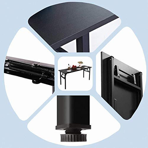 Need Home Office Desk - 60 Inches Large Computer Desk Sturdy Black Table Foldable Desk Gaming Computer Table No Assembly Required AC5CB 60 inch | Black Frame Writing Gaming Work Table/Foldable Home Office Desk/Sewing Table, No Assembly Required - color: B