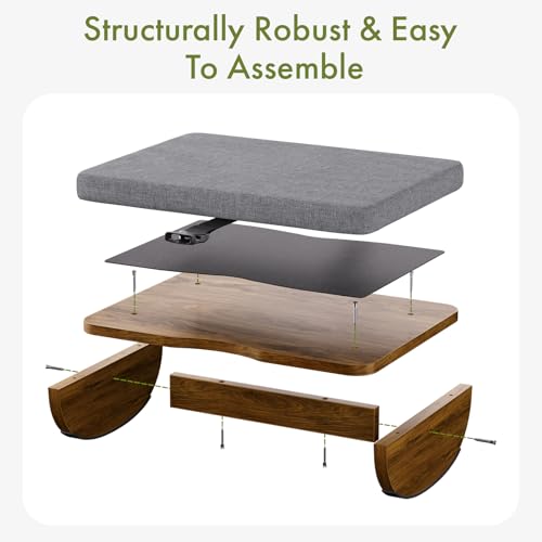 Wooden Under Desk Foot Rest with Detachable Cushion - size: Single Layer-With Cushion