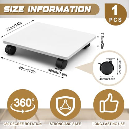 Beeveer 2 Pcs White Under Desk Printer Stand 15.8 x 13.8 x 3.2 Inches - color: White, size: 15.8 x 13.8 x 3.2 Inches