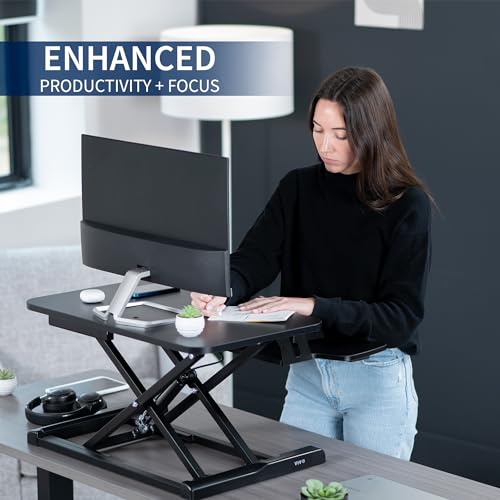 VIVO Black 28 in Standing Desk Converter, DESK-V028KB - color: Black, size: 28"
