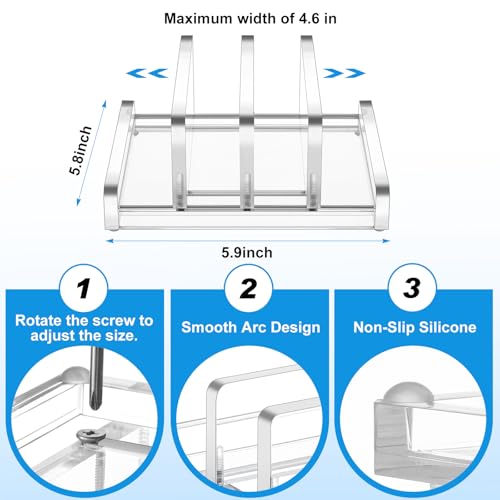 Chunful Vertical Laptop Stand Holder Organizer Plastic Adjustable Desktop Notebook Dock Space, Saving 4 in 1 for Notebook Computer, All Gaming Laptops up to 17'' - color: Clear, style: 4 in 1