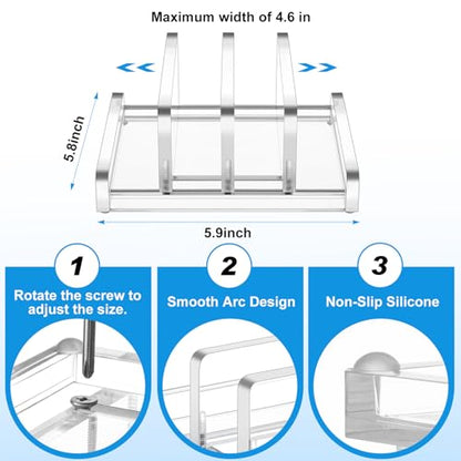 Chunful Vertical Laptop Stand Holder Organizer Plastic Adjustable Desktop Notebook Dock Space, Saving 4 in 1 for Notebook Computer, All Gaming Laptops up to 17'' - color: Clear, style: 4 in 1