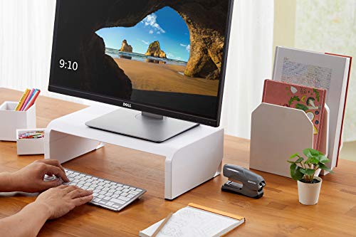 Bostitch Office Konnect Adjustable Monitor Stand Riser, 4 Height Adjustments, Built-In Cable Management, Rubber Feet - White - color: White, style: Laptop Stand