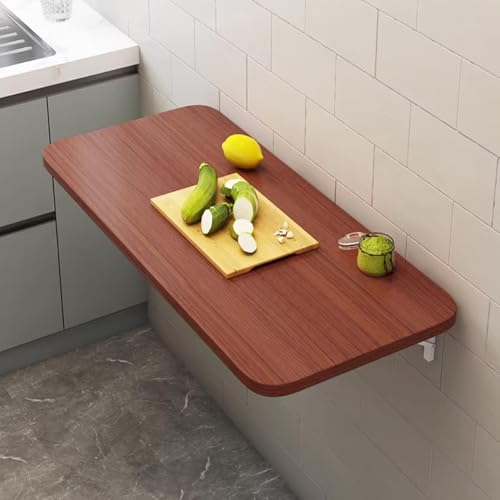 Wall Mounted Folding Table, Wood Drop-Leaf Desk with Stent, Floating Fold Down Desk for Small Spaces Office Kitchen Living Room(Golden Oak,50x40cm/20x16in) - color: Golden Oak, size: 50x40cm/20x16in