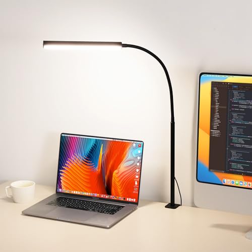 LED Desk Lamp for Office Home, Adjustable Flexible Eye-Caring Desk Light with,5 Modes 10 Brightness Adjustment, USB Adapter Desk Lamp with Clamp-MINI-B - style: Mini