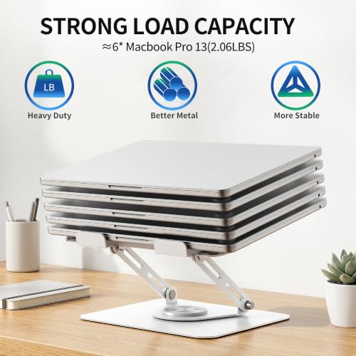 ALASHI 360° Rotating Laptop Stand, Multi-Angle, 10-17", White - color: A-White