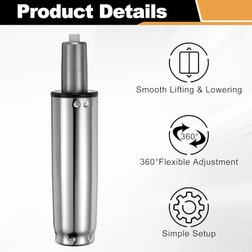 uxcell Office Chair Gas Cylinder, 11 Inch Class 3 Gas Cylinder Replacement Universal Hydraulic Pneumatic Lift Piston for Office Gaming Chair Desk Stools, Silver Tone - color: Silver Tone, size: 11 Inch