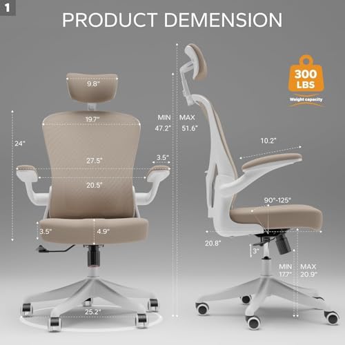 Ergonomic Office Desk Chair High Back Mesh Computer Chair (02Khaki, Chair) - color: 02khaki