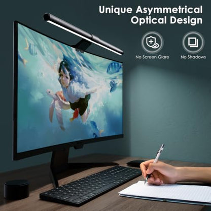 Quntis Monitor Light Bar with Remote Control, Fit for Curved/Flat Monitor, Eye-Care USB Computer Lamp Dimmable Screen Light Bar with Auto-Dimming, No Glare Home Office Gaming Desk Lamp - style: ScreenLinear PRO+