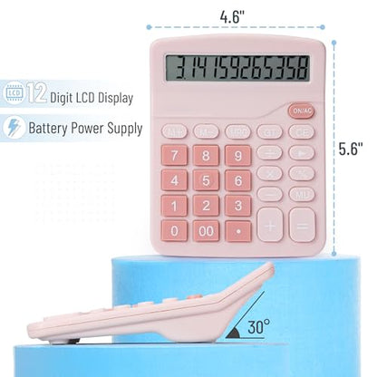 Mr. Pen- Calculator, Pink, Calculators Large Display | Standard Function Calculator, 12-Digit, Calculators Desktop, Office Calculator, Desktop Calculator
