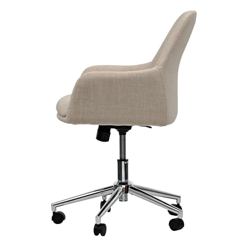 Workspace by Alera Mid-Century Task Chair, Supports Up to 275 lb, 18.9" to 22.24" Seat Height, Cream Seat, Cream Back