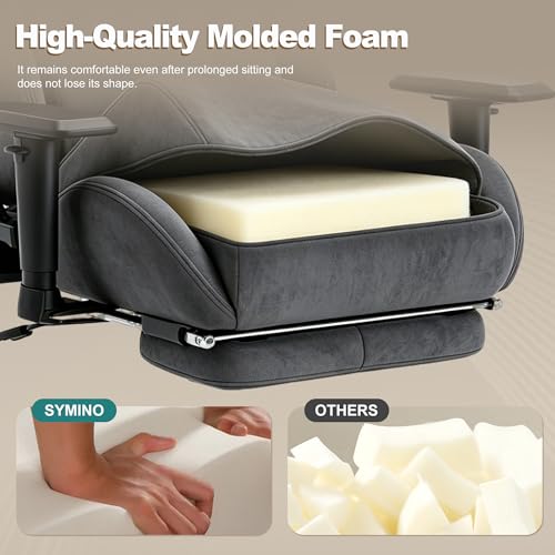 Symino Ergonomic Gaming Chair with Footrest & 155° Recline - color: Grey