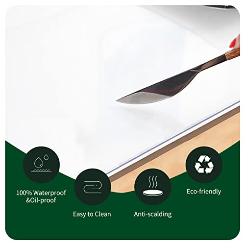1.5mm Thick Clear PVC Table Protector Waterproof Clear Plastic Desk Protection Table Cover Cloth Table Pad Laptops Pad Computer Pad Dresser 13x20 Inch Rectangle Non-Slip Vinyl Desk Mat on Top of Desk - color: Clear1.5 Rectangle, size: 13" x 20"