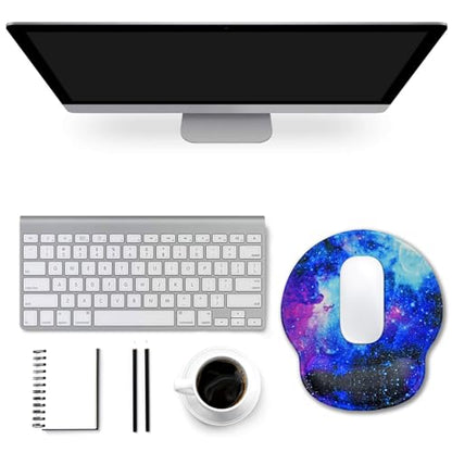 ToLuLu Mouse Pad with Wrist Rest Support, Gel Non-Slip Rubber Base Mousepad | Ergonomic Cute Mouse Pad, Mouse Wrist Rest Pad for Laptop Computer Home Office Working Gaming Pain Relief, Nebula Galaxy - color: Nebula Galaxy
