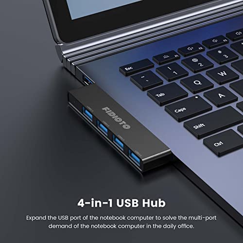 USB Hub 2Pack, Fidioto 4 Port USB Hub(1 * 3.0 Hub, 3 * 2.0 Hub), Networking Hubs for Laptop, iMac Pro, MacBook Air, Mac mini/Pro, Surface Pro, Notebook PC, USB Flash Drives and Mobile HDD Etc. - color: 4in1- 2pcs Left-Black