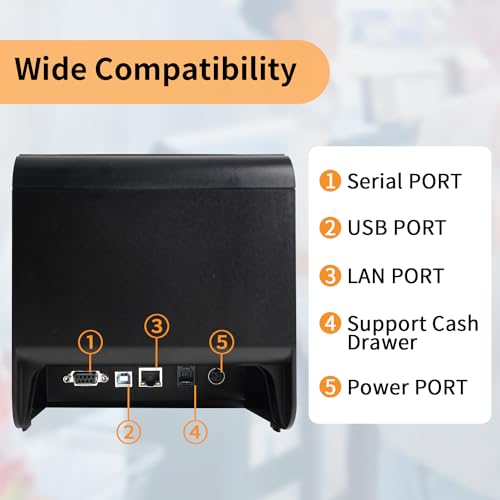 Rongta 80mm Thermal POS Receipt Printer with Auto Cutter