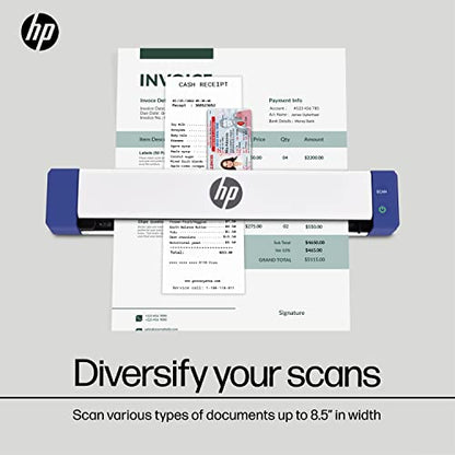 HP Small USB Document & Photo Scanner for Portable 1-Sided Sheetfed Digital Scanning, Model HPPS100, for Home, Office & Business, PC and Mac Compatible, HP WorkScan Software Included | Bag-Ready for Home, Office & Travel, 15 ppm for Small-Medium Batches,