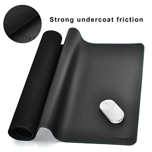 CENNBIE Leather Desk mat Protecter 47.2X19.6in Super Large(Black) - color: Black, size: 19.6" x 47.2"