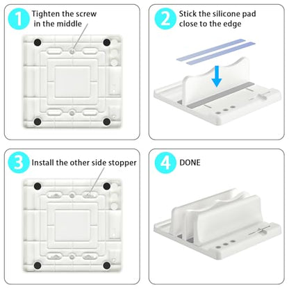 Vertical Laptop Stand, Adjustable 4 in 1 ABS Plastic Laptop - color: White