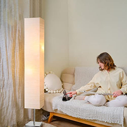Modern Floor Lamp,Paper Tall Standing Lamp with Shade, Off White - color: Off-White