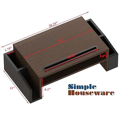 Simple Houseware Desk Monitor Stand Riser w/ Adjustable Tray, Espresso - color: Espresso