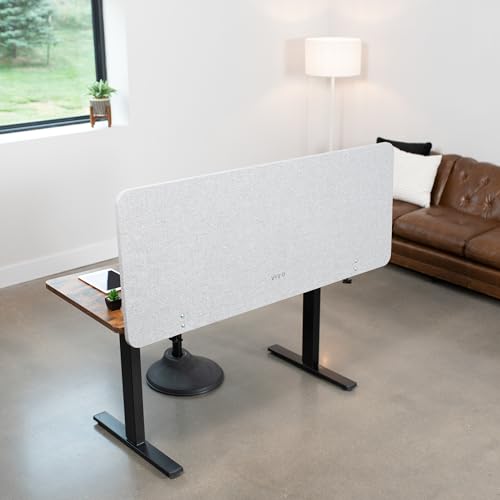VIVO Gray Clamp-on 60 x 24 inch Privacy Panel, PP-1-V024G | Sound Absorbing Cubicle Desk Divider, Acoustic Partition - color: Light Gray, size: 60"