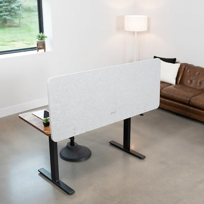 VIVO Gray Clamp-on 60 x 24 inch Privacy Panel, PP-1-V024G | Sound Absorbing Cubicle Desk Divider, Acoustic Partition - color: Light Gray, size: 60"