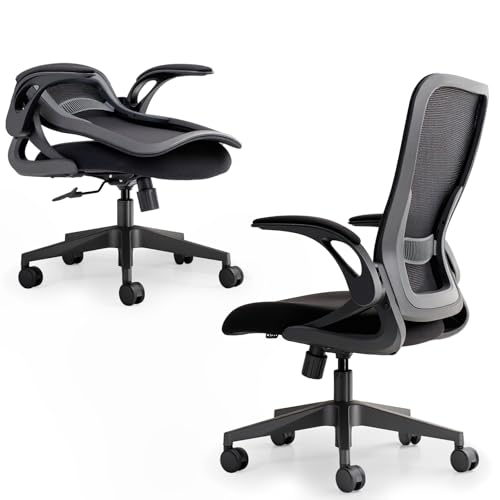 Tervo Model U - Folding Office Chair - Ergonomic Design for Small Spaces - color: Midnight Black