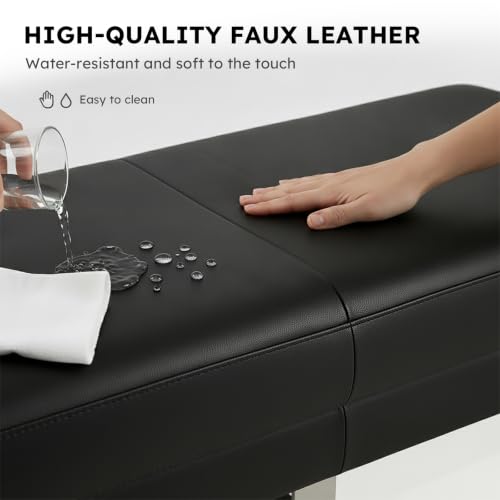 Waiting Room Bench Faux Leather Reception Seating for Office Lobby - color: Beige, size: 23.6"L×17.7"W×16.9"H