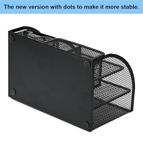 Desk Organizer Stationery Storage, Pencil Holder for Desk, Wire Mesh Office Supplies Journals Notebooks Organizers with 7 Compartments and Mini Drawer (Black) - style: 7 Compartments